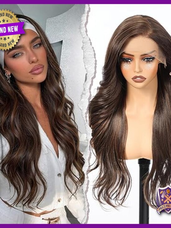 Long Layered Synthetic Lace Front Wig Heat Resistant Glueless Daily Party
